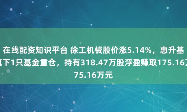 在线配资知识平台 徐工机械股价涨5.14%，惠升基金旗下1只基金重仓，持有318.47万股浮盈赚取175.16万元